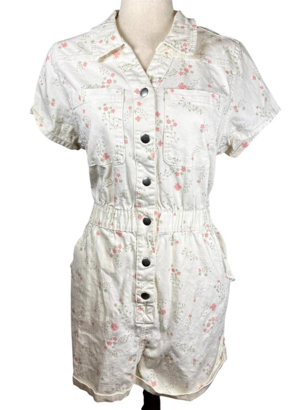 Celebrity Pink utility style white floral jumpsuit